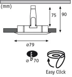 Premium LED Einbauleuchte - Premium LED Einbauleuchte IP44 rund 79mm GU10 max. 50W 230V dimmbar Weiß