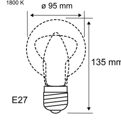 Rustic Shine Standard 230V - LED Globe Filament in I-Form
