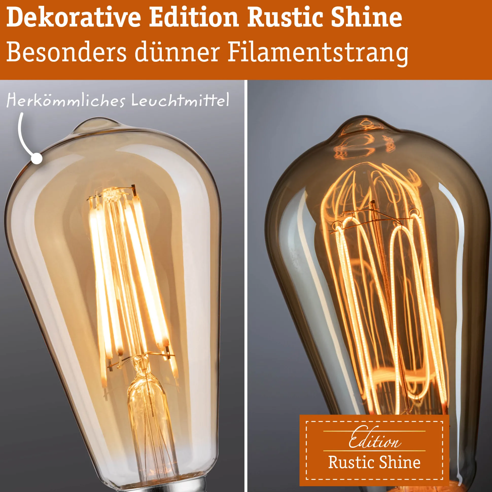 Rustic Shine Standard 230V - LED Kolben Filament in S-Form