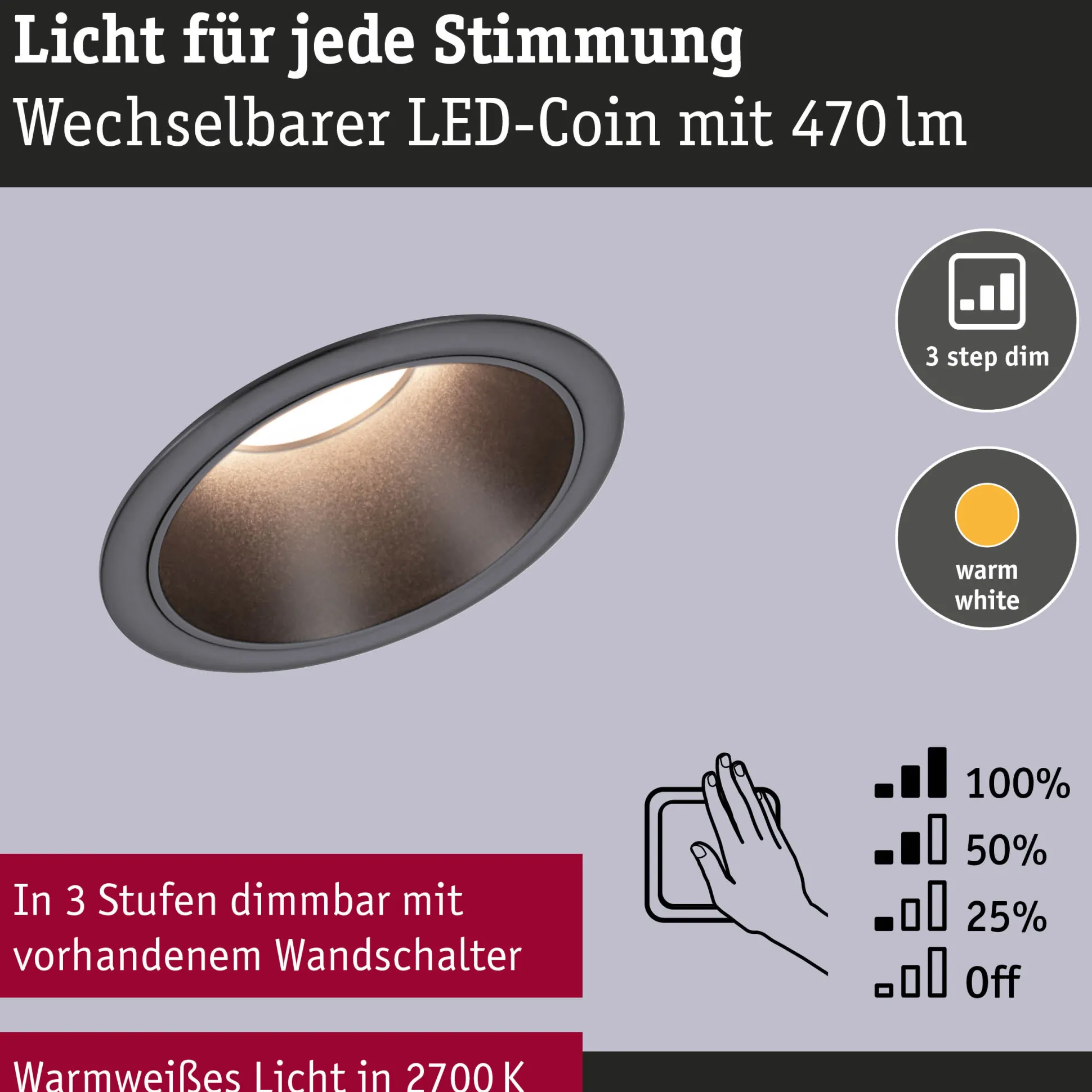 Set LED Einbauleuchte - Cole 6er-Set