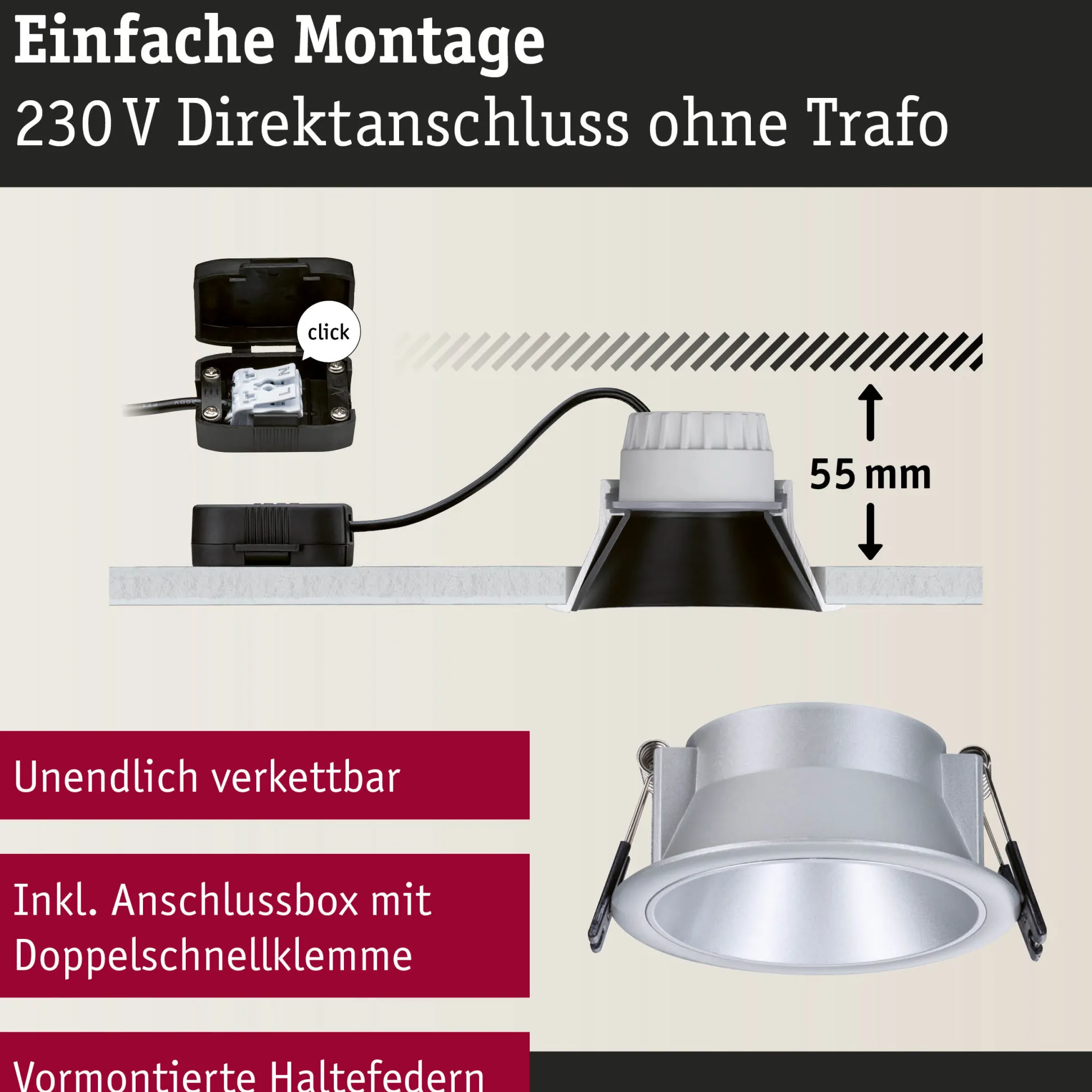 Set LED Einbauleuchte - Cole