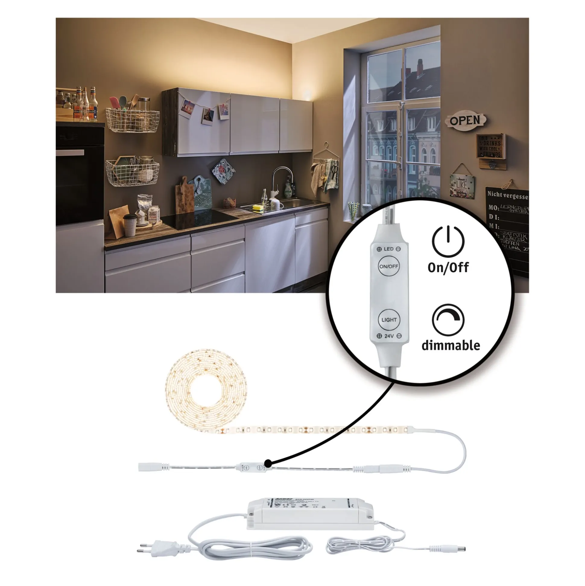 SimpLED Power LED Strip - Warmweiß Komplettset
