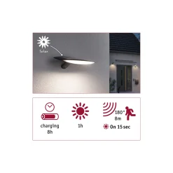 Solar LED Außenwandleuchte - Kiran