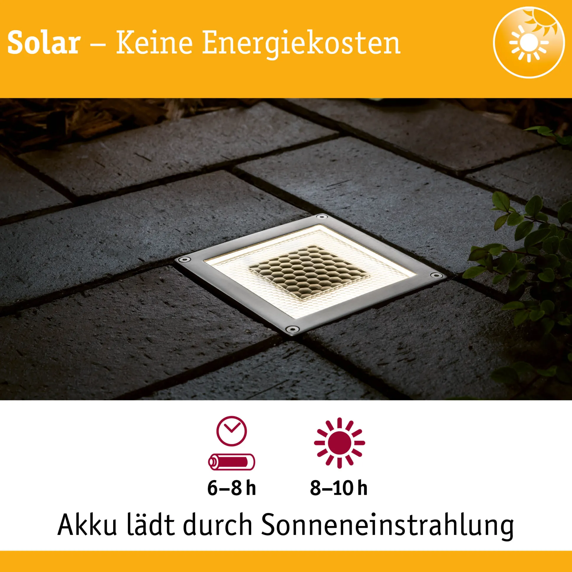 Solar LED Bodeneinbauleuchte - Cube