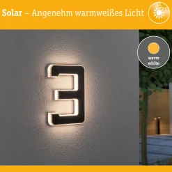 Solar LED Hausnummernleuchte - Nummer 3