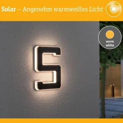 Solar LED Hausnummernleuchte - Nummer 5