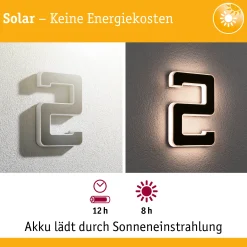 Solar LED Hausnummernleuchte - Nummer 2