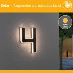 Solar LED Hausnummernleuchte - Nummer 4