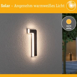 Solar LED Hausnummernleuchte - Nummer 1