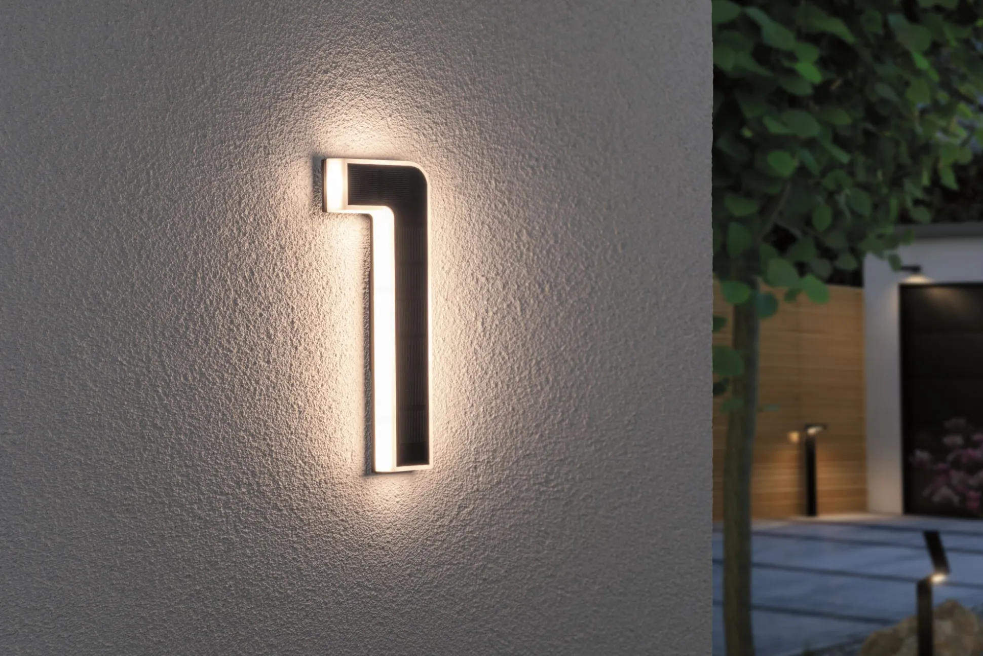 Solar LED Hausnummernleuchte - Nummer 1