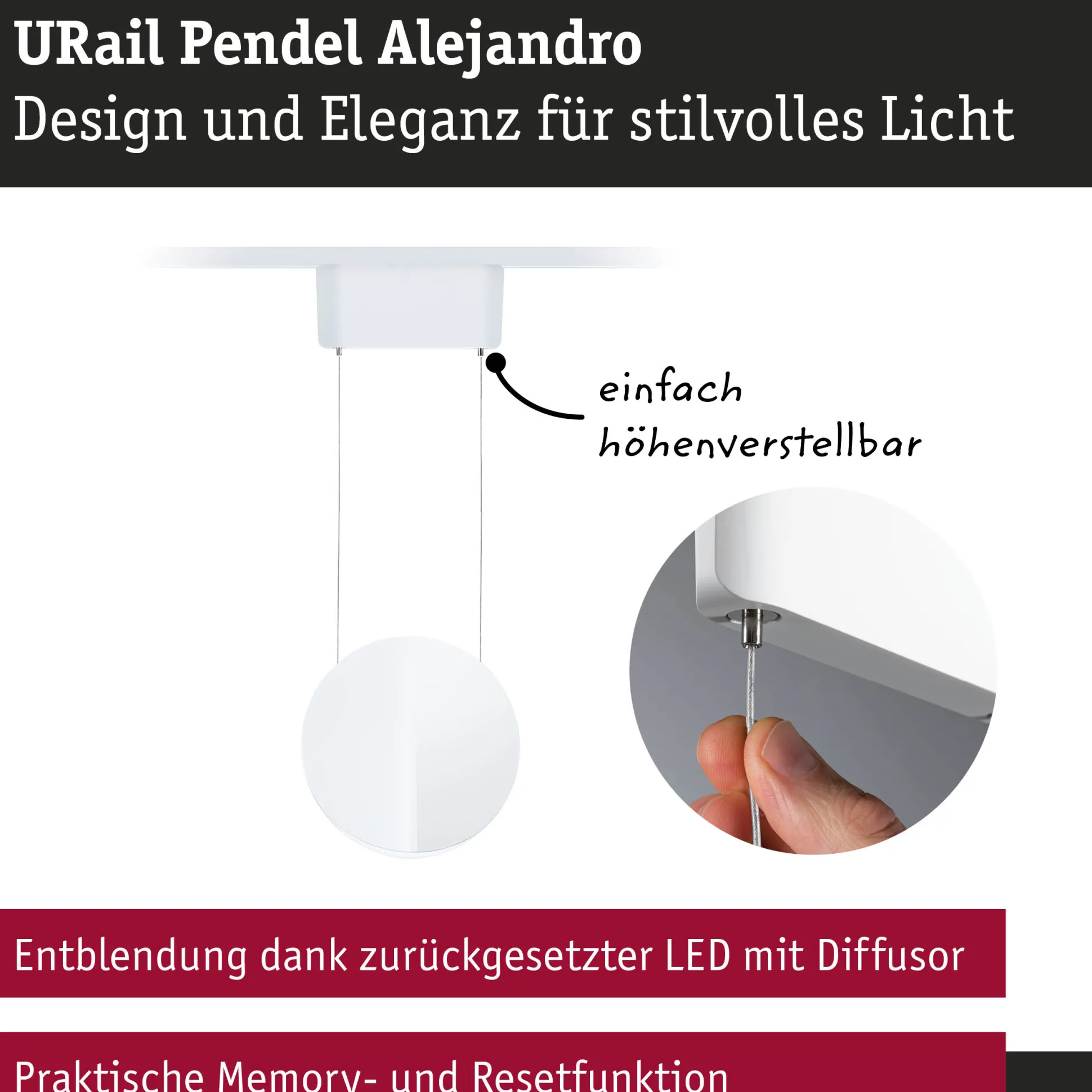 URail Pendel 3-Step-Dim - Alejandro
