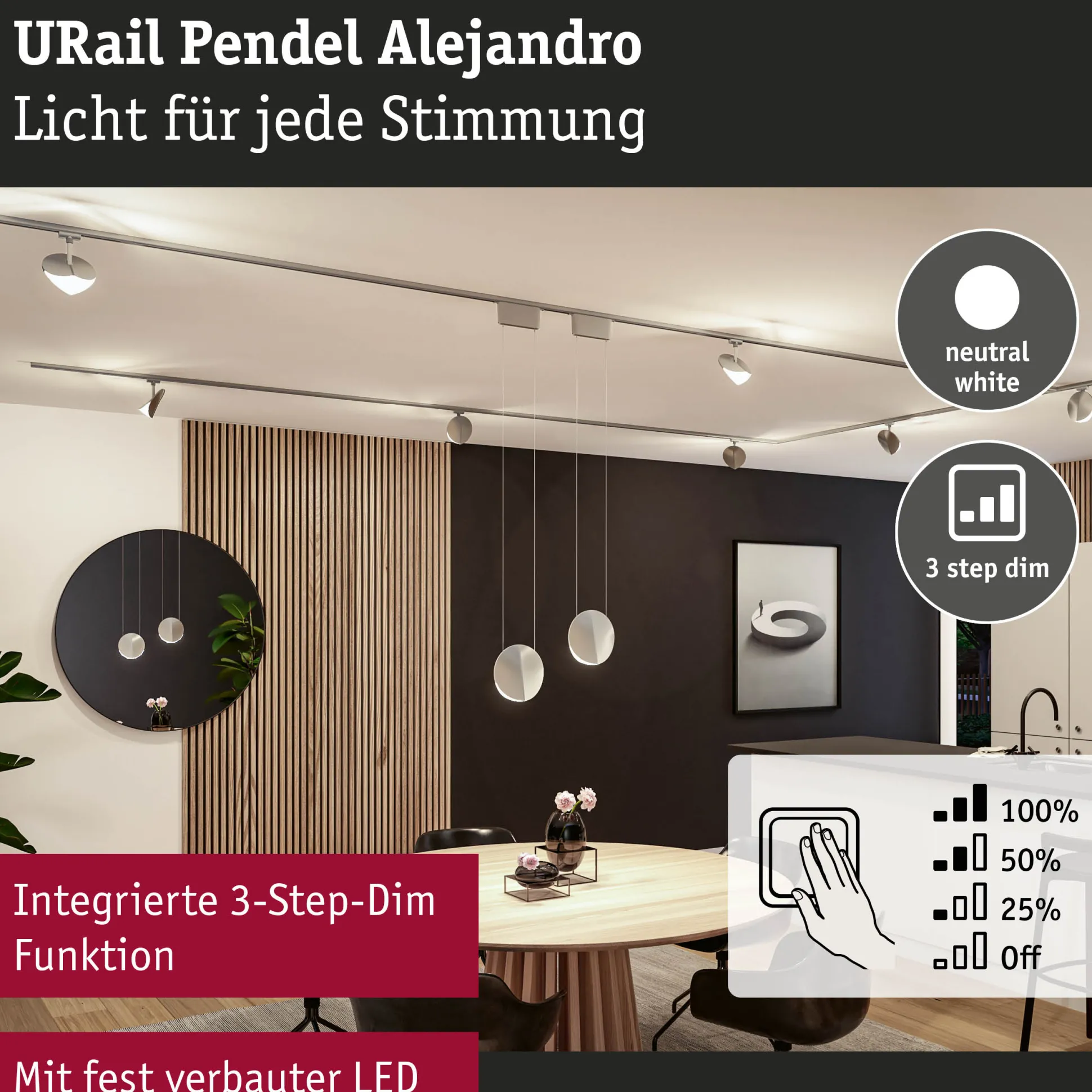 URail Pendel 3-Step-Dim - Alejandro