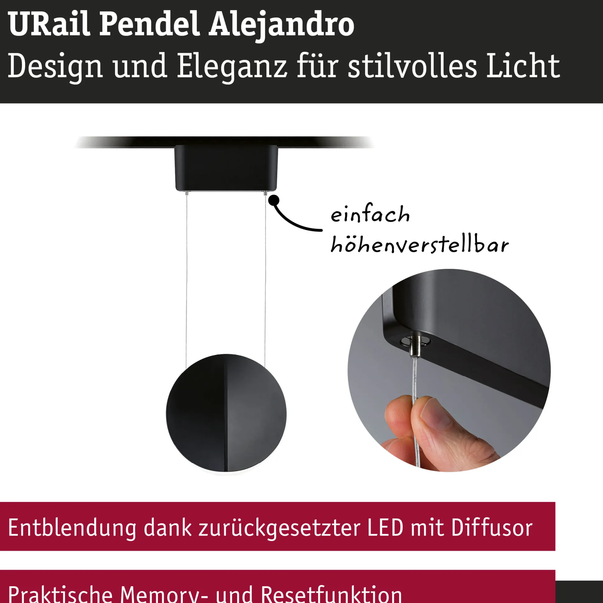 URail Pendel 3-Step-Dim - Alejandro