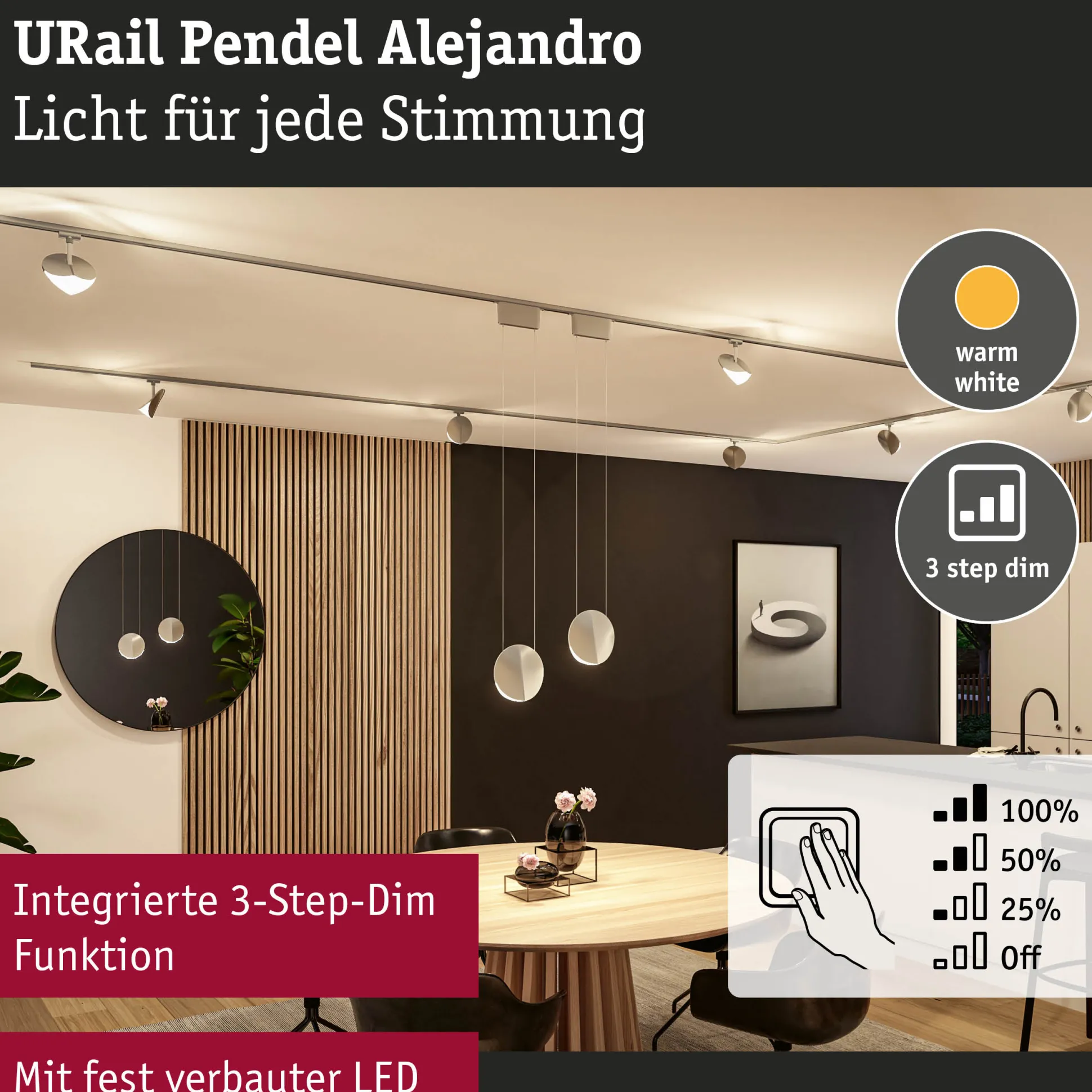 URail Pendel 3-Step-Dim - Alejandro