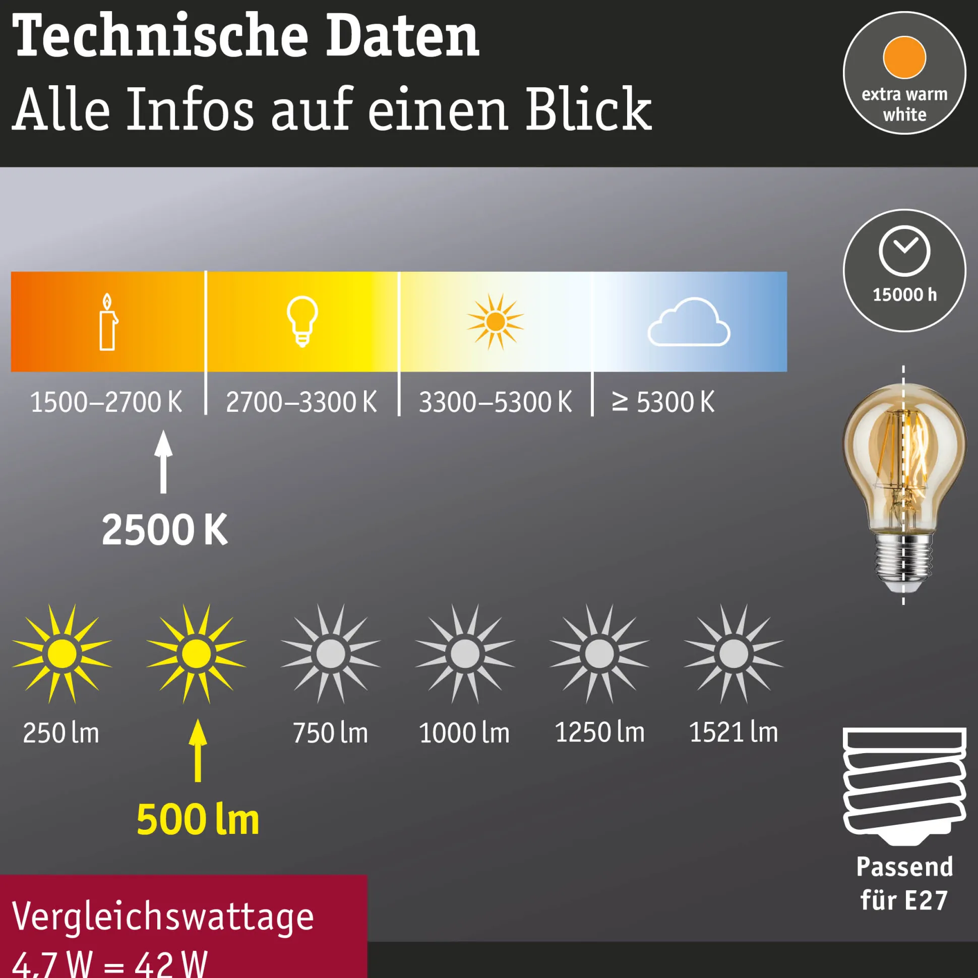 Vintage Edition Standard 230V - LED Birne E27