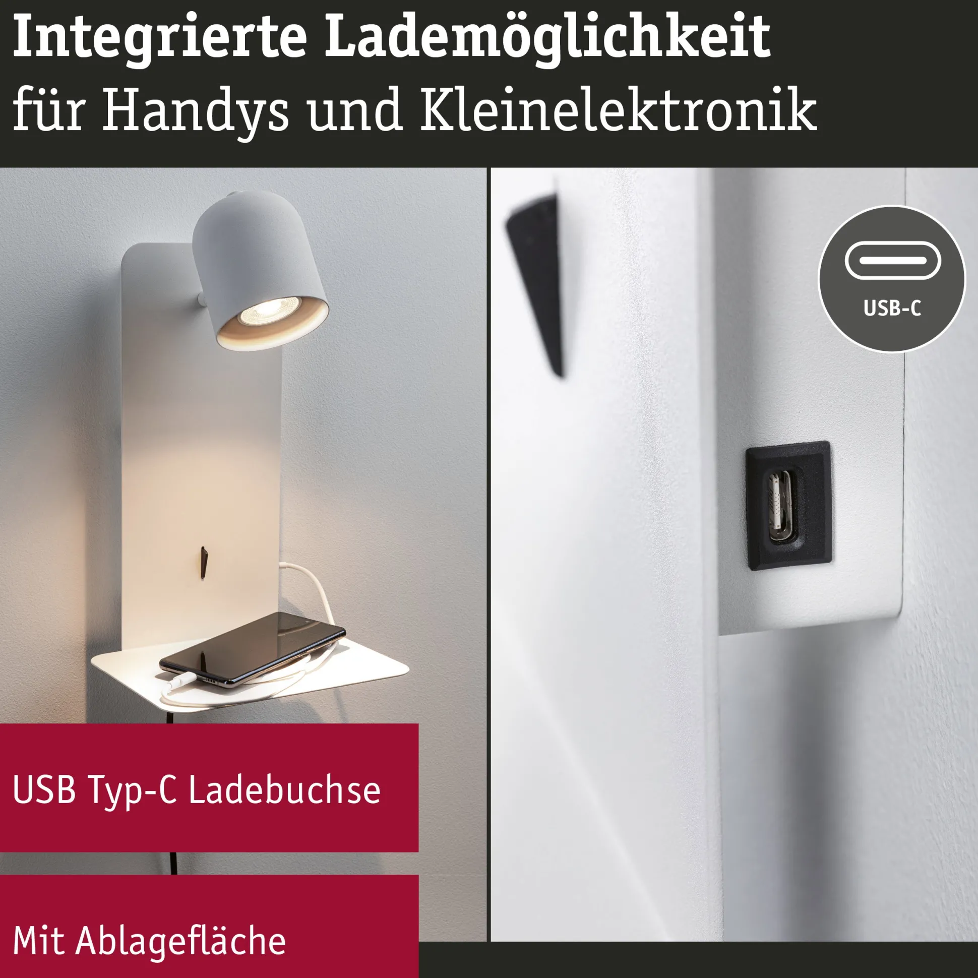 Wandleuchte - Malena USB C