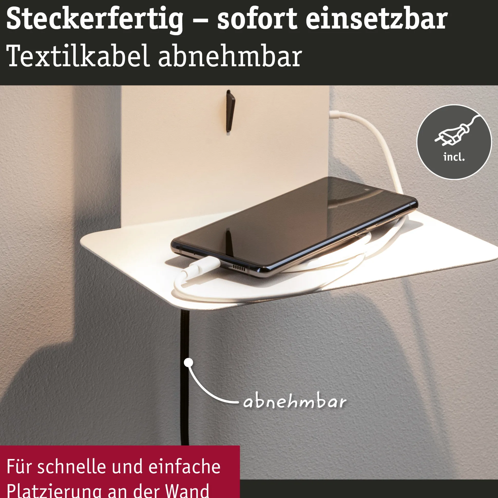 Wandleuchte - Malena USB C