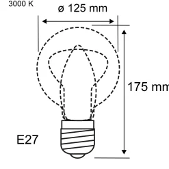 White Lampion Filament 230V - LED Globe G125 E27